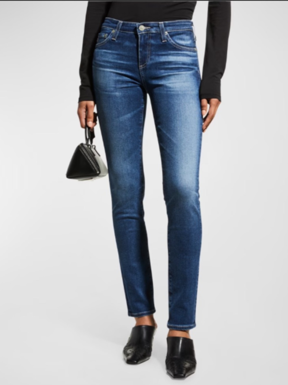 Ag Adriano Goldschmied High-Rise Skinny Jeans in Washed Blue